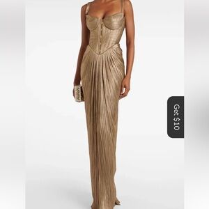 Elegant Gold Strapless Dress